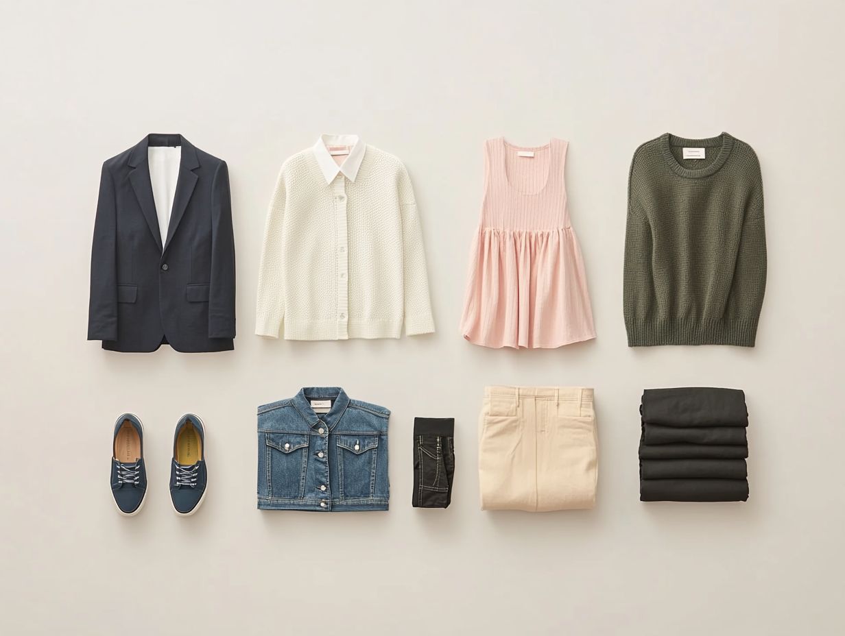 Visual representation of the top 7 colors for building a capsule wardrobe.