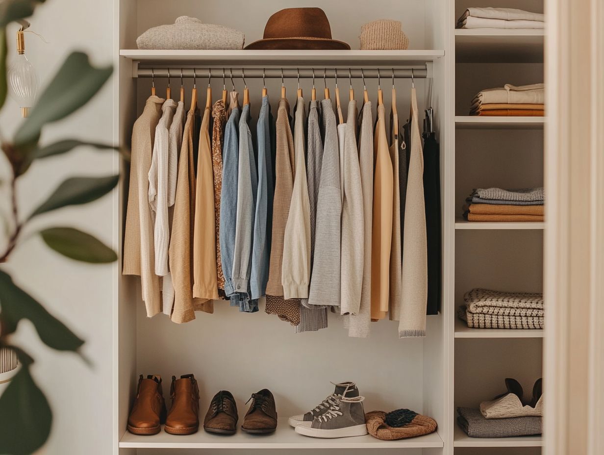 A neat closet highlighting seasonal clothing arrangements