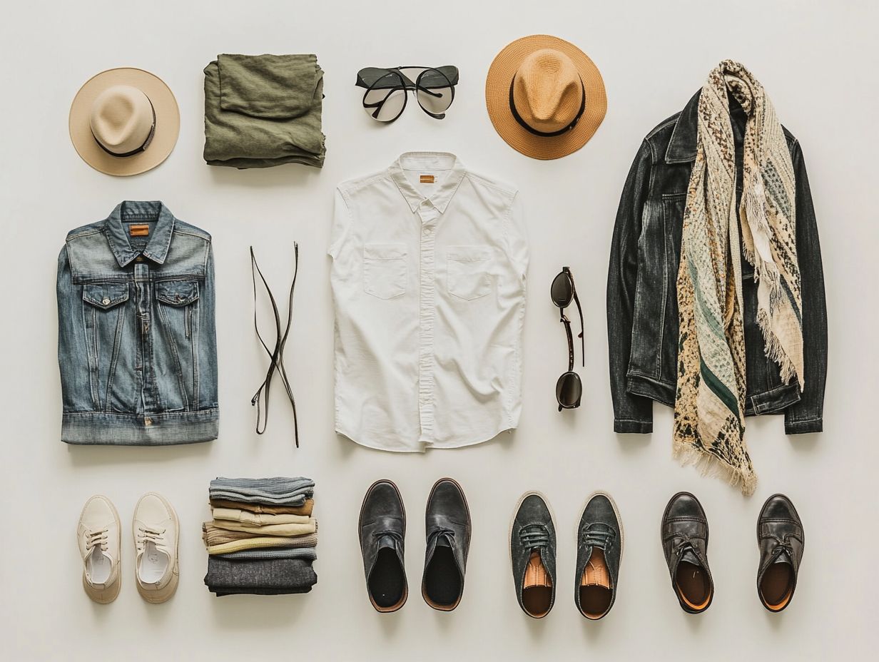 Example of mixing and matching outfits for travel